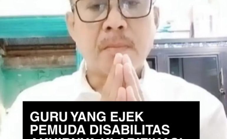 Guru  Ejek Pemuda Disabilitas Akhirnya Klarifikasi dan Minta Maaf